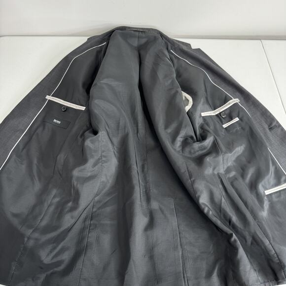 Hugo Boss Blazer Mens 36R Gray Wool Sharp3 Jam75 Suit Jacket Sport Coat Formal - Picture 8 of 16